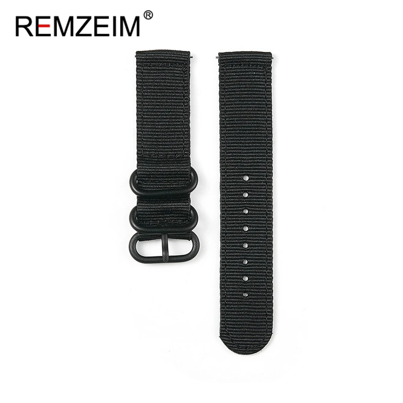 Versatile Quick Release Nylon Watch Strap with Black Ring Buckle