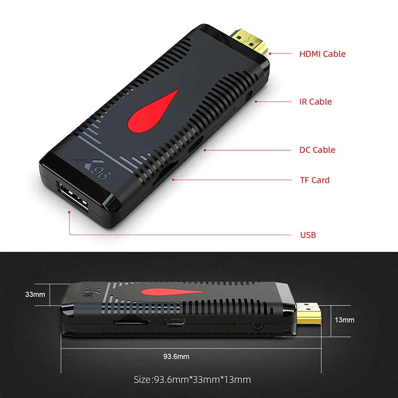 X96 S400 Smart Fire TV Stick Allwinner H313 4k Media Player Android 10 TV BOX 2.4G 5G Dual Wifi 2GB16GB TV Dongle Receiver X96S