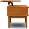 Draper Solid Hardwood 48 inch Wide Rectangle Mid Century Modern Lift Top Coffee Table in Teak Brown. 3