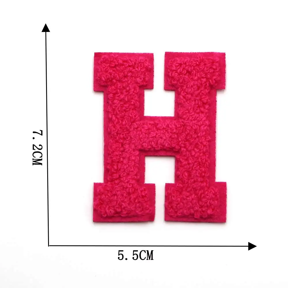 1PC Rose 7,2 CM Chenille Brief Patch Eisen auf Patch Name Buchstaben Patch Für Jeans Kleidung T-Shirt Reparatur alphabet Patch Abzeichen – Detail 13