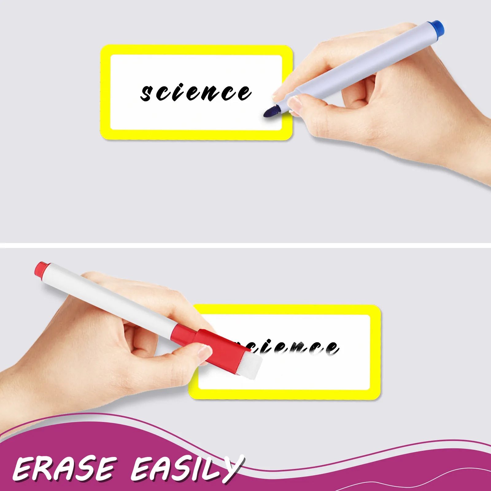 10Pcs 자기 이름표 쓰기 가능 건식 지우기 라벨 쉽게 제거 가능 냉장고 파일 선반용 잔여물 없음 금속 표면 가정용