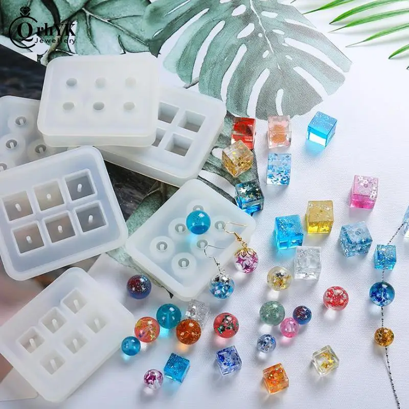 Stampo in Silicone per monili 16 millimetri Cubo branelli della sfera 6