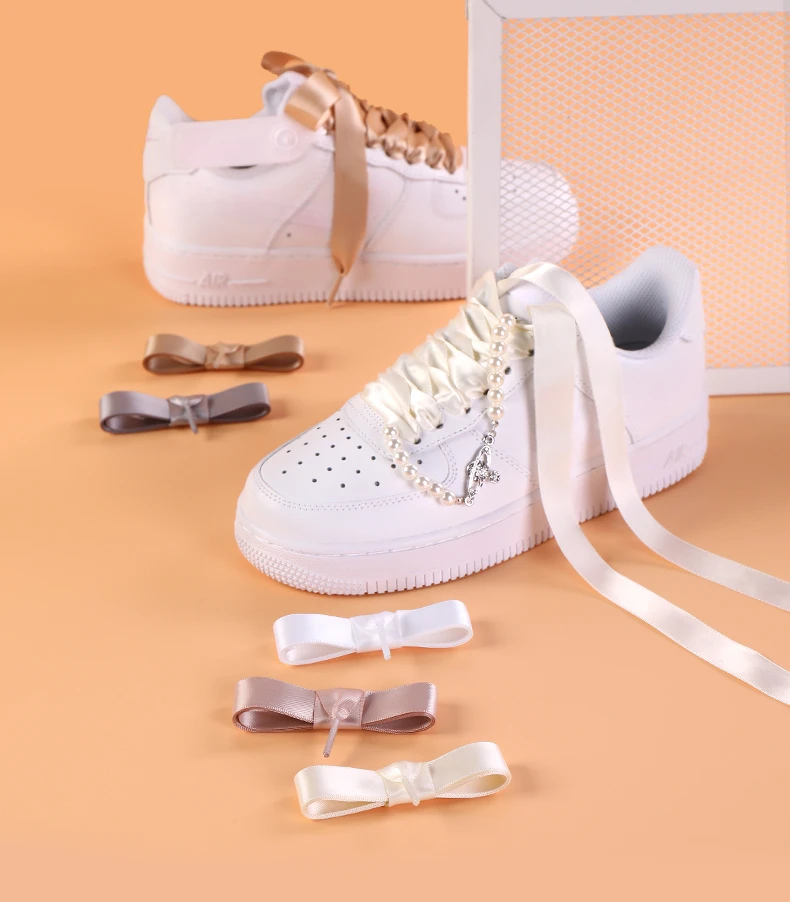 Neue flache Bänder aus Seide, Sneakers-Schnürsenkel, Hochzeit, Unisex, geeignet, Satin, geformtes Polyester, glatt, 2 cm, Damen-Süßigkeits-Schuh-Schnürsenkel, 22 Farben – Detail 15