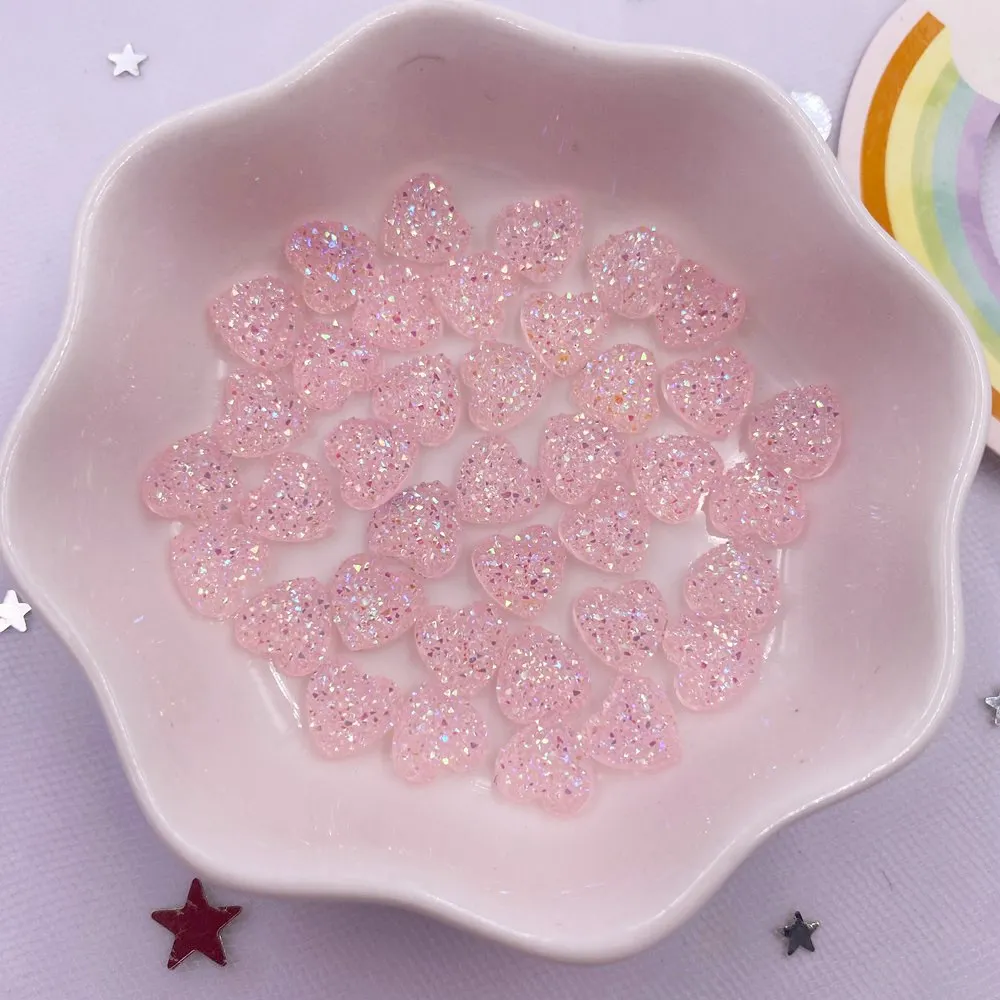 100pcs AB 수지 8mm 블링 캔디 컬러 미니 스위트 하트 광석 플랫 백 라인 석 장식품 DIY 웨딩 아플리케 네일 아트 보석 공예