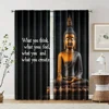 2pcs, Fashionable Curtains Buddha Meditation Versatile Fabric (without rod) Stuff Clearance Ldeal for Bedroom, Living Room, 2