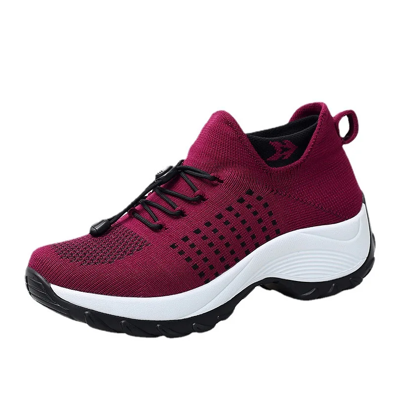 Women's Walking Shoes Fashion Sock Sneakers Break the Comfort Nurturing Shoes Casual Platform Loafers Non Slip  mom's shoe