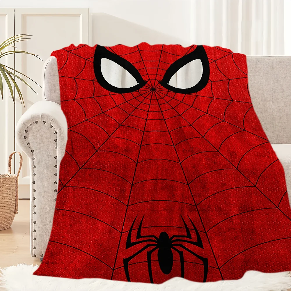 Fashion Cartoon S-Spider-Man Cool Blanket Plush Nap Sofa rug for Living Room Warm Office Bedroom Birthday Home Travel Kid Gifts 6