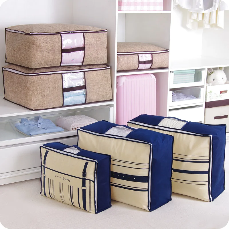 under bed storage quilt blanket clothing clothes foldable storage bag box under bed Bedding underbed storage dorm room organizer 2