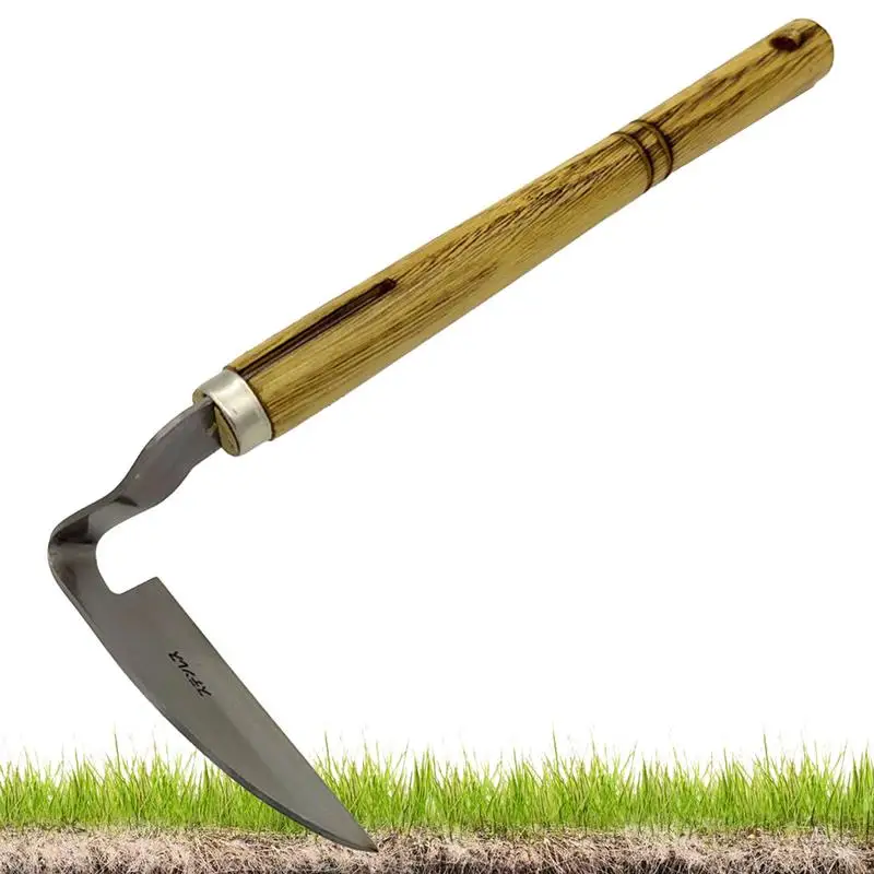 Sickle Garden Tool Digging and Cutting Weeding Remover Scythe Grass Cutter Garden Scythe Tool for Soil Loosening Cultivation