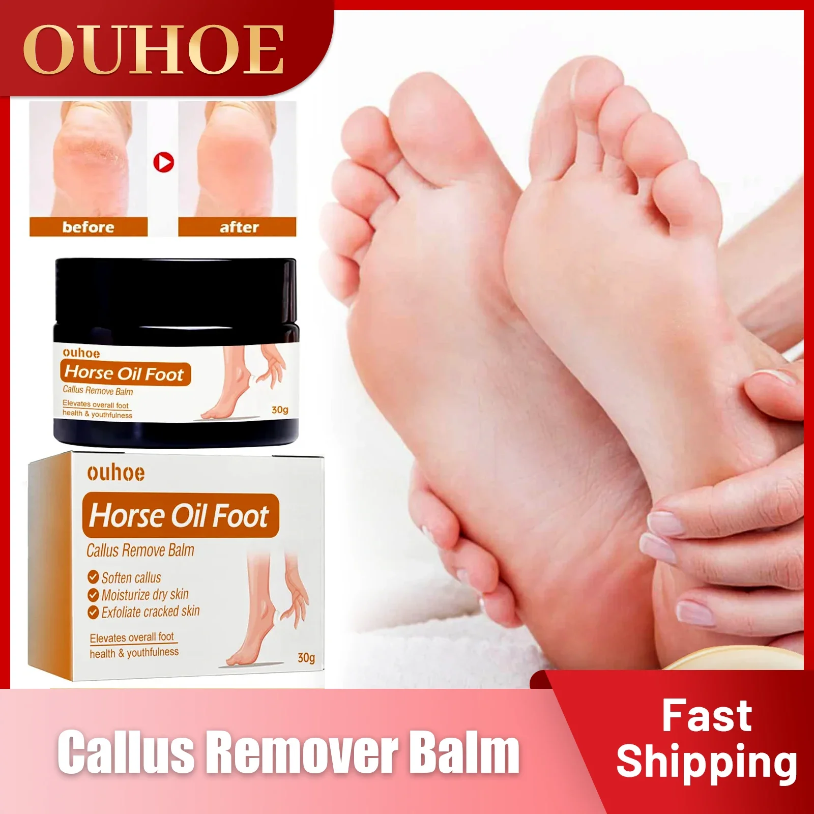 

Anti Crack Foot Cream Heel Cracked Peeling Repair Callus Dead Skin Removal Smoothing Anti-Drying Horse Oil Cream Hand Feet Care