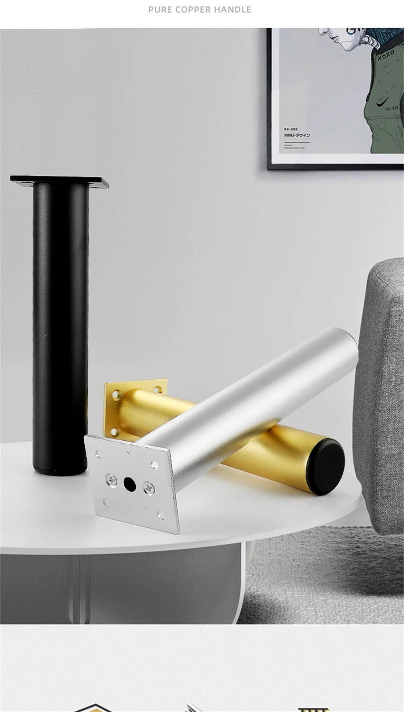 Description Picture 2 of itemKK&FING Aluminum Alloy Adjustable Sofa Feet support Legs Heightened Bed Legs Coffee Table Feet Bathroom Furniture Cabinet Feet
