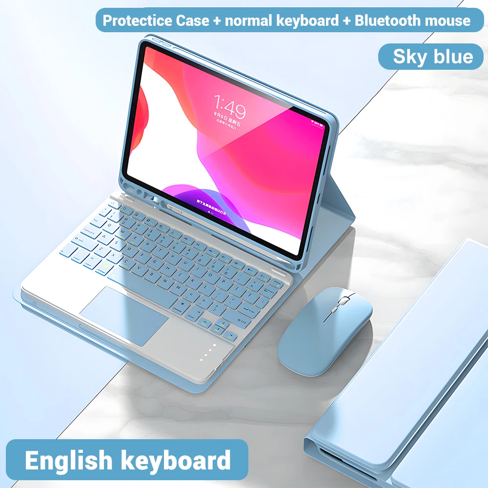 Illuminated Tablet Keyboard Case with Magnetic Attachment