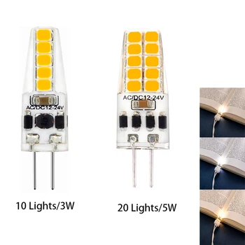 LED 램프 2835 SMD 전구 촛불 조명 교체, 샹들리에 스포트라이트용 할로겐, 미니 G4 AC/DC 12V 24V 3W 5W, 30W 45W
