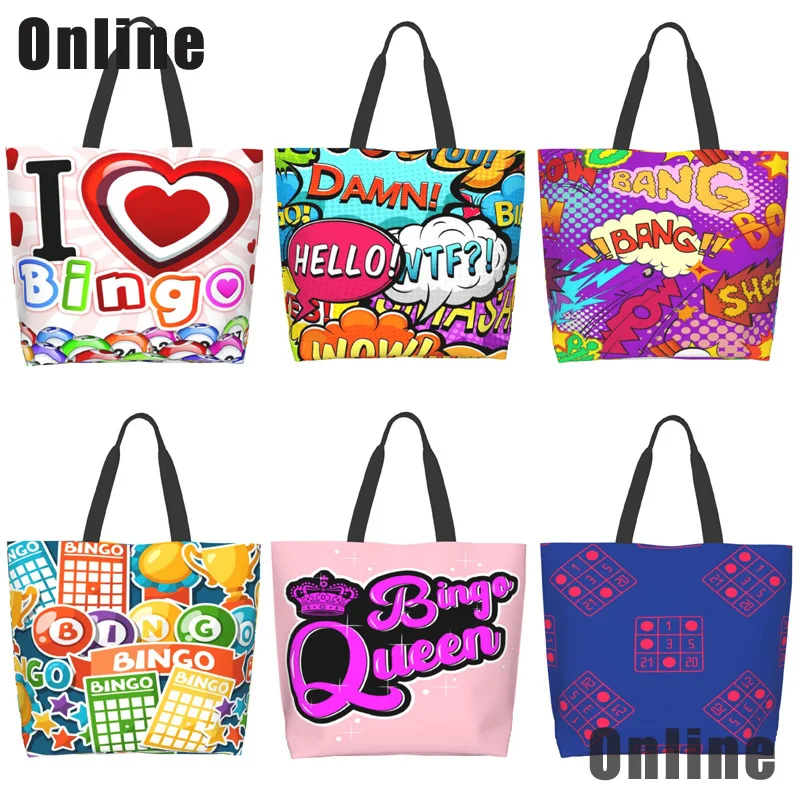 Sac à Main Décontracté et Pliable et Réutilisable pour Femme, Fourre-Tout Amusant, Jeu I Love Bingo, Initié