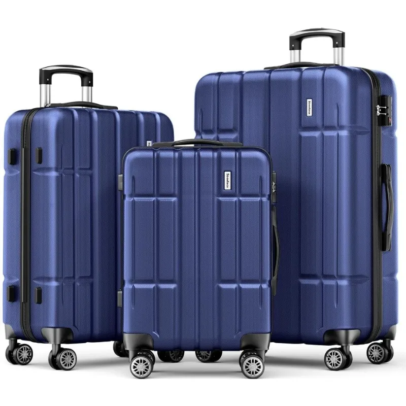 

Luggage Sets 3 Piece ABS Clearance Luggage Lightweight Suitcase Sets with Spinner Wheels TSA Lock,,3 Piece Set