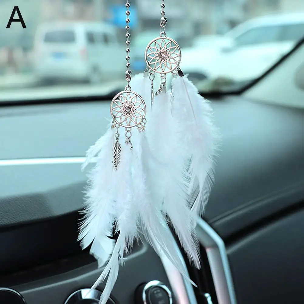 Handmade Dream Catcher Car Pendant - Feather & Shells Hanging Decoration For Home Or Vehicle