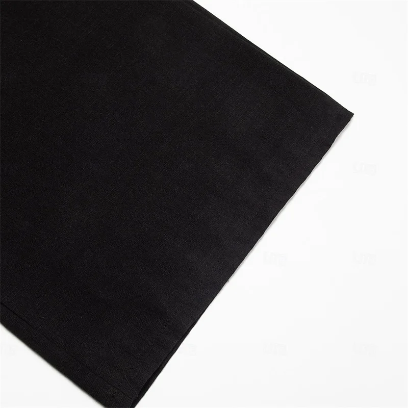 Men s Relaxed Fit Drawstring Waist Pleated Front Beach Pants with Wide Legs and Mid Rise Casual Long Trousers