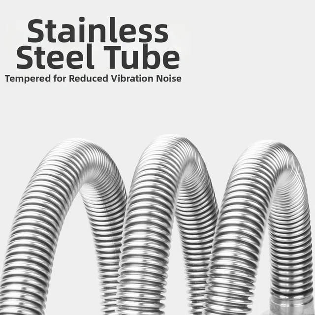 ท่อสแตนเลส 304 แบบลูกฟูก 40 ซม. G1/2 DN15 สำหรับอุปกรณ์ประปา พร้อมข้อต่อเกลียวและฝาครอบป้องกัน 1