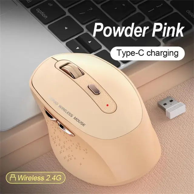 1~7PCS Dual Mode 2.4G Wireless Mouse Type-C Rechargeable Silent Ergonomic Mice For Laptop PC DPI Adjustable Gaming 5