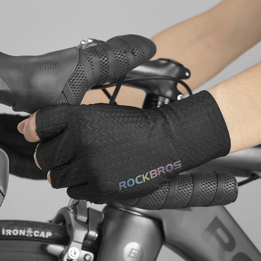 ROCKBROS Spring Summer SBR Pad Cycling Gloves Women Men Breathable Half Finger MTB Bicycle Anti-Slip Gloves Cycling Accessories sport gloves