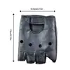 Unisex Synthetic Leather Polyurethane Black Fingerless Gloves Solid Woman Half Finger Driving Women Men Fashion Transport Gloves 6