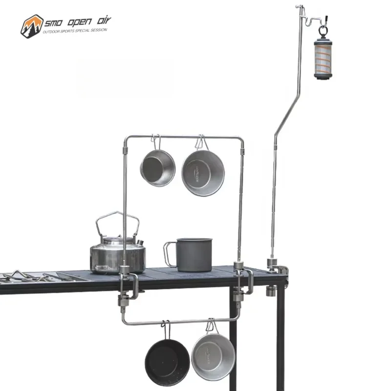 IGT Light Stand Hanger Outdoor Space Expansion Camping Small Light Pole Bracket Stainless Steel Desktop Bracket