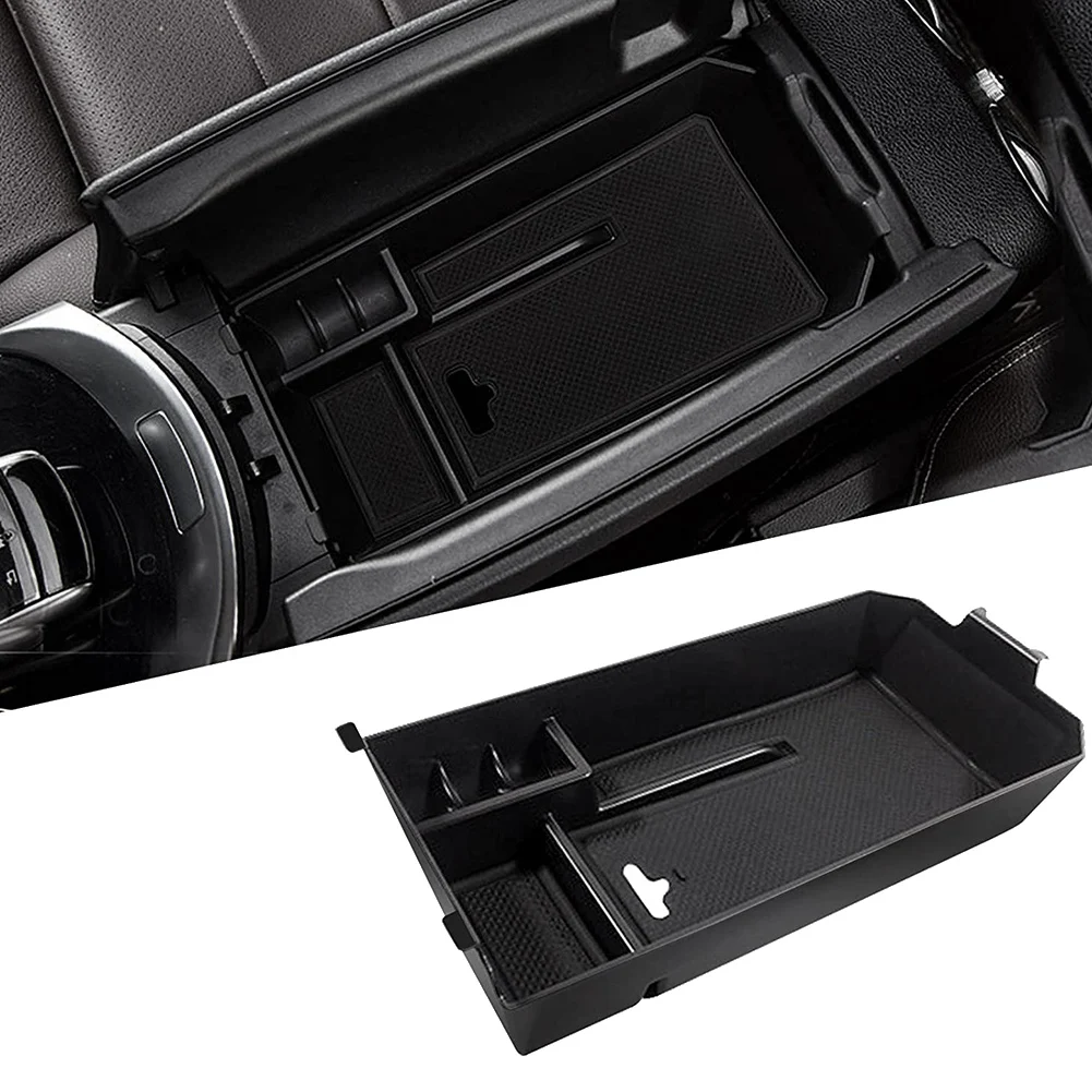 메르세데스 벤츠 C W205 2015-2021 및 GLC W253 2016-2021 차량용 센터 콘솔 암레스트 수납함 삽입형 정리 트레이