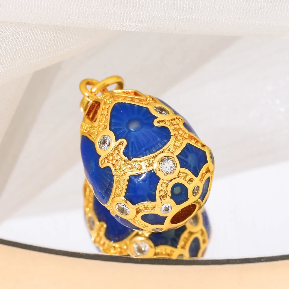 Juya DIY Damen-Brautschmuckherstellung, Dekorationen, handgefertigt, 18 Karat echt vergoldet, hohl, ovale Emaille, königliche Blumen-Charms-Zubehör – Detail 19