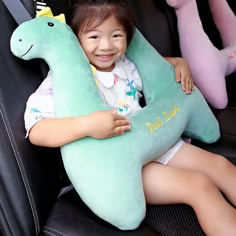 Pink Unicon Kid And Adult Car Sleeping Neck Head Support H-Shape Travel Pillow Cushion Car Seat Safety Neck Pillow Child Women