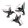 3Pcs Metal Hummingbird Wall Art Decor Hollow Out Iron Black Bird Statue Ornament 6