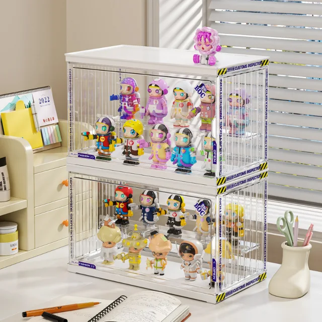 POP MART-Boîte transparente en acrylique pour figurines à collectionner, organisateurs de jouets de bureau LEGO, boîte ennemi, haute définition 1