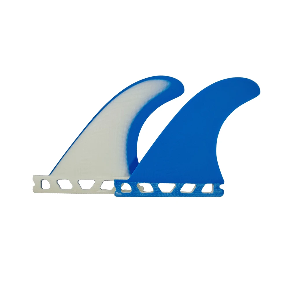 YEPSURF Single Tabs Twin fin set G5i fins Single Tabs surfboard fins Blue with White color New Fibreglass fin free Shipping