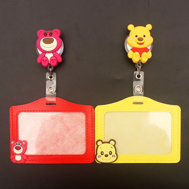 

Disney Cartoon Seated Winnie Style Retractable Badge Reel Nurse Doctor Card Holder Office Hospital Name Card Supplies