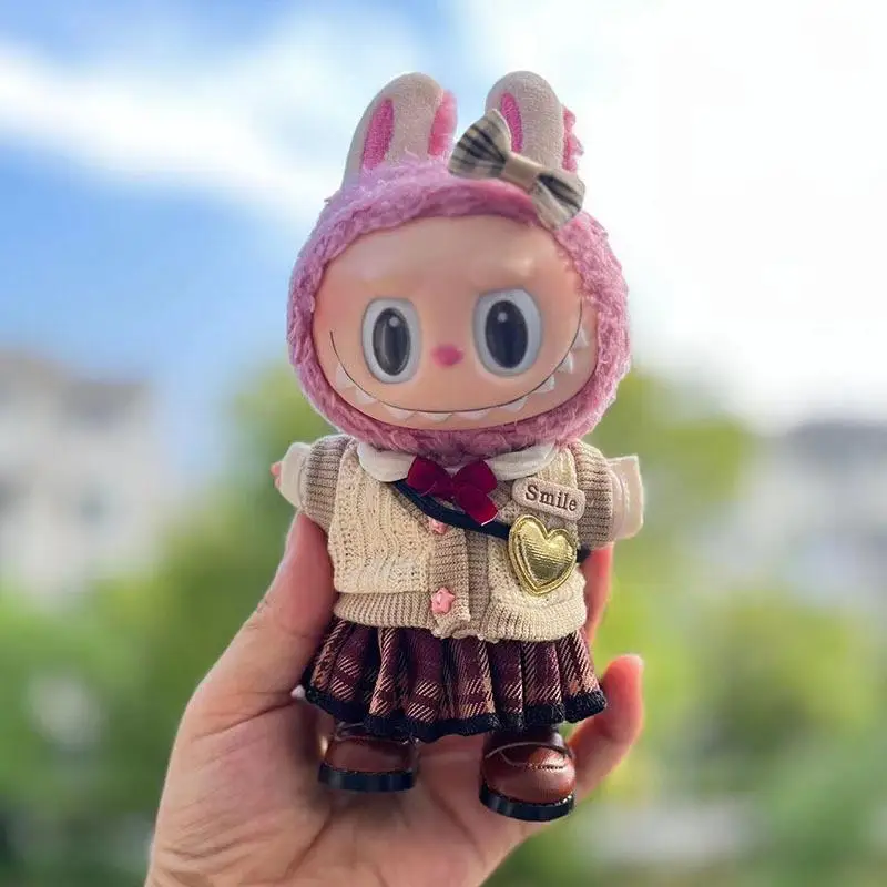 Mini ropa de peluche para muñecas, accesorios para traje, Kpop, Exo, Labubu, Idol, JK, falda, 17cm, DIY, regalo para niños