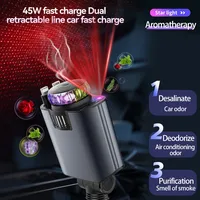 5-in-1 PD45W Car Charger USB Type-C Power Adapter Phone Charger With Roof Starlight Aromatherapy Air Freshener For IOS Android 2
