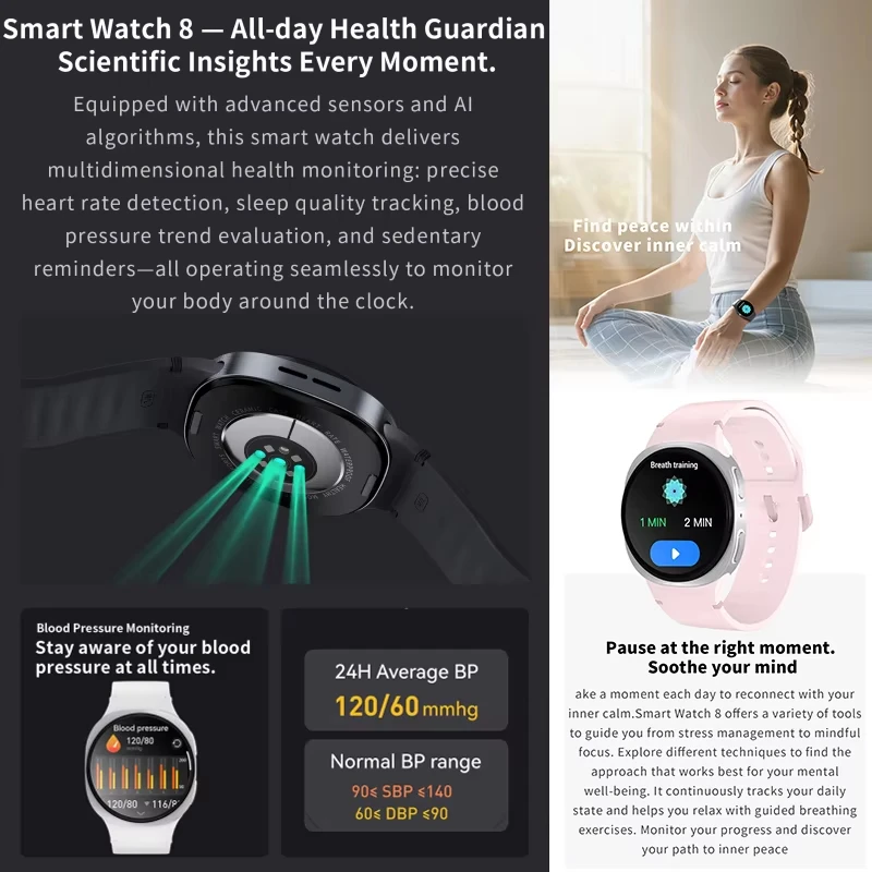 2026 New classic 8 Women SmartWatch GPS Track Sport Heart Rate Bluetooth Call IP68 Waterproof Men Smart watch For Women Men Gift 3