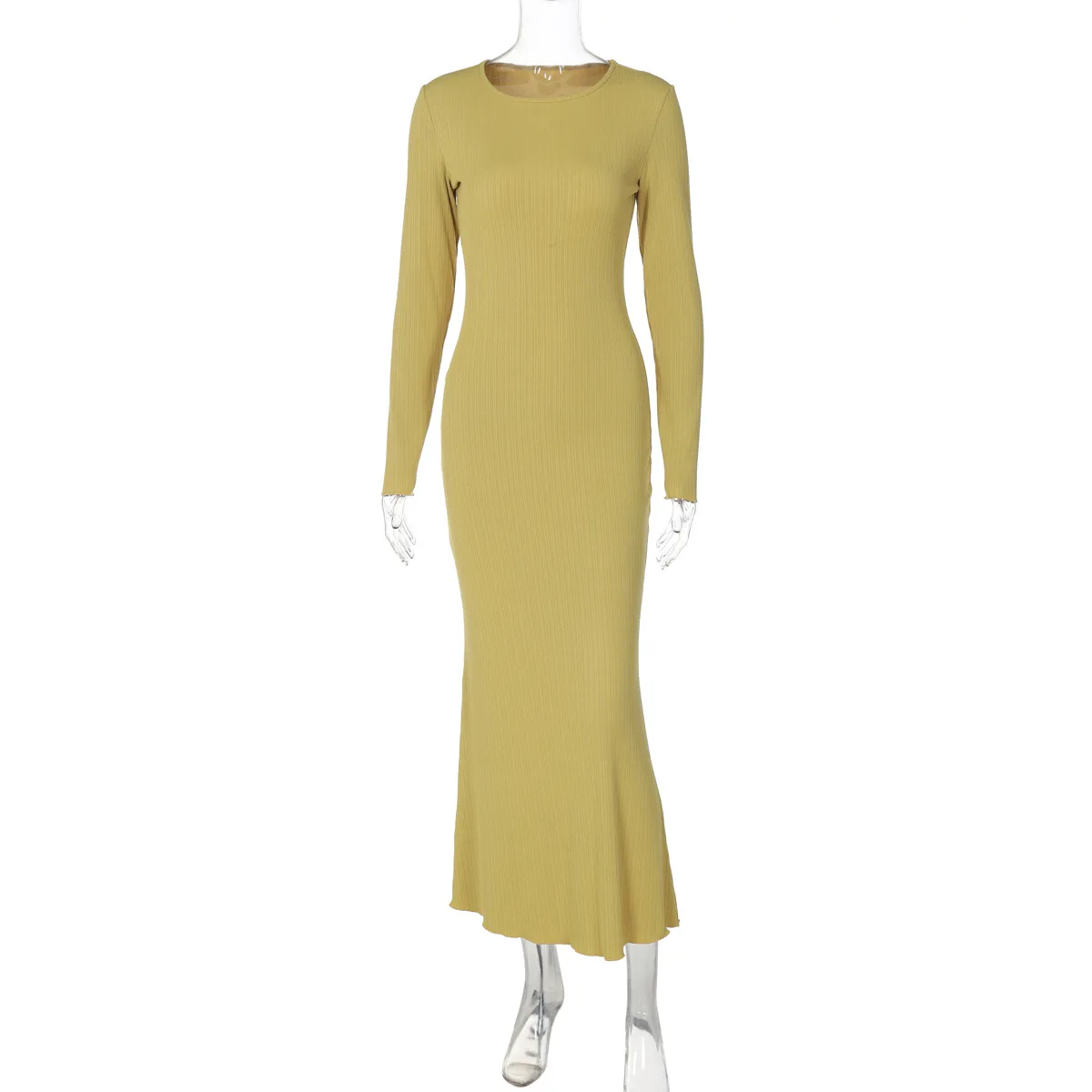 Fashion Autumn Slim Maxi Dress For Women High Waist Patchwork Ribbed Elegant Party Dress Ladies Solid Long Dress Clothes