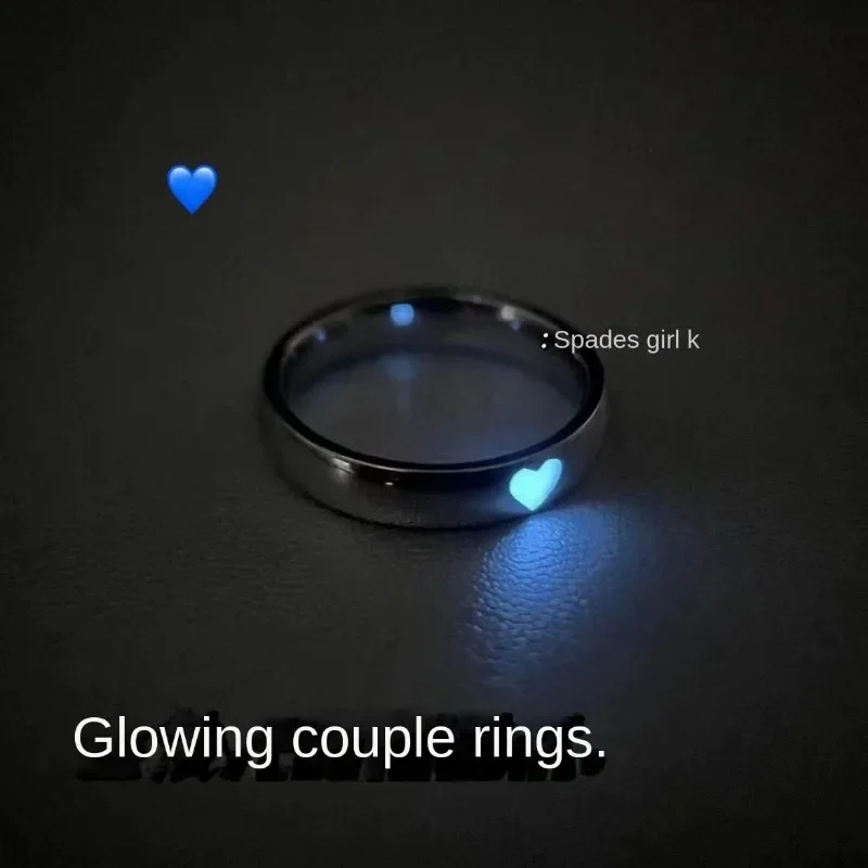 Couples Luminous Love Heart Adjustable Finger Rings Glow In Dark Jewelry Lover Gift couple rings fashion rings fashion ring finger rings