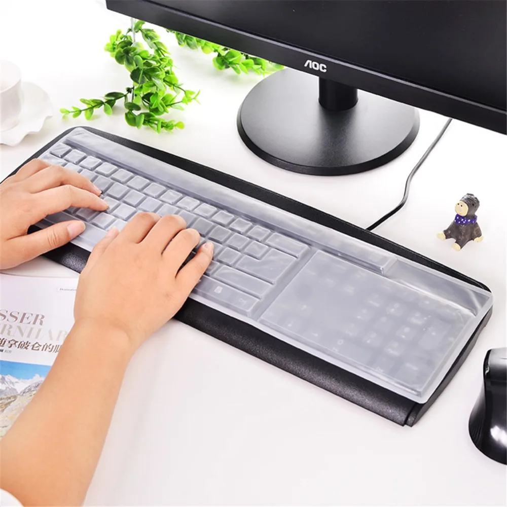 Silicone Desktop Computer Keyboard Cover Skin Protector Slim Waterproof