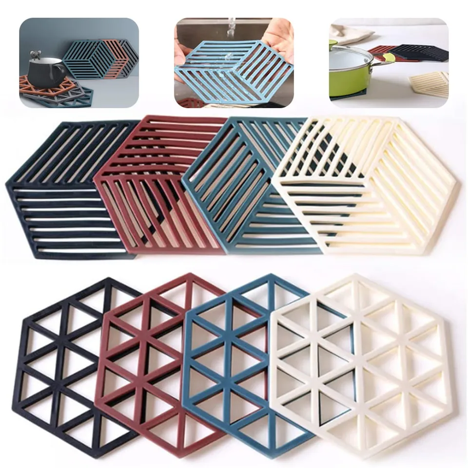 set di 5 sottobicchieri in silicone resistenti al calore