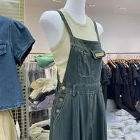 Korean Style Washed Denim Wide Strap Onesie Women's Spring Summer New Slimming Versatile Floor-Length Overalls Women's Jeanswear - Image 3