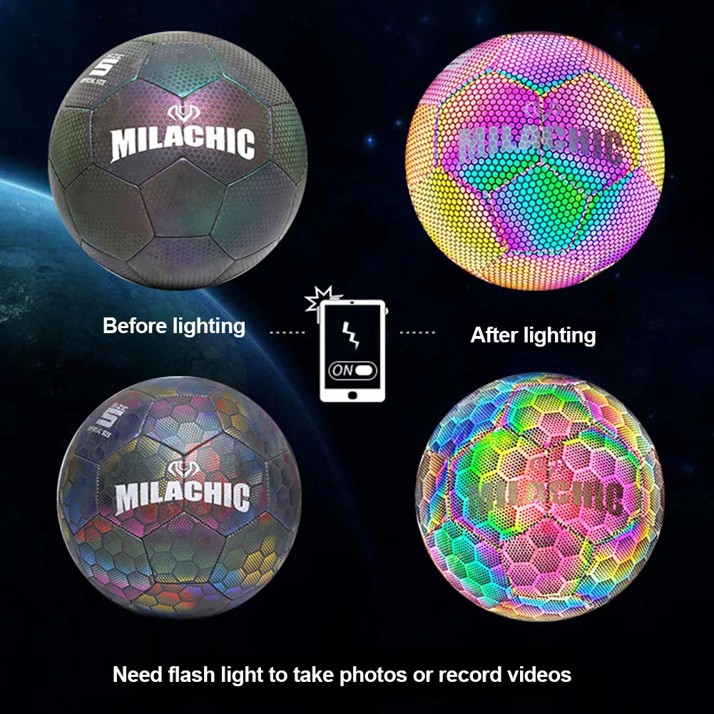 Reflective Football LED Training Soccer Luminous Fluorescent Reflective Cool Luminous No. 5 No. 4 Football For Child Adult view 5