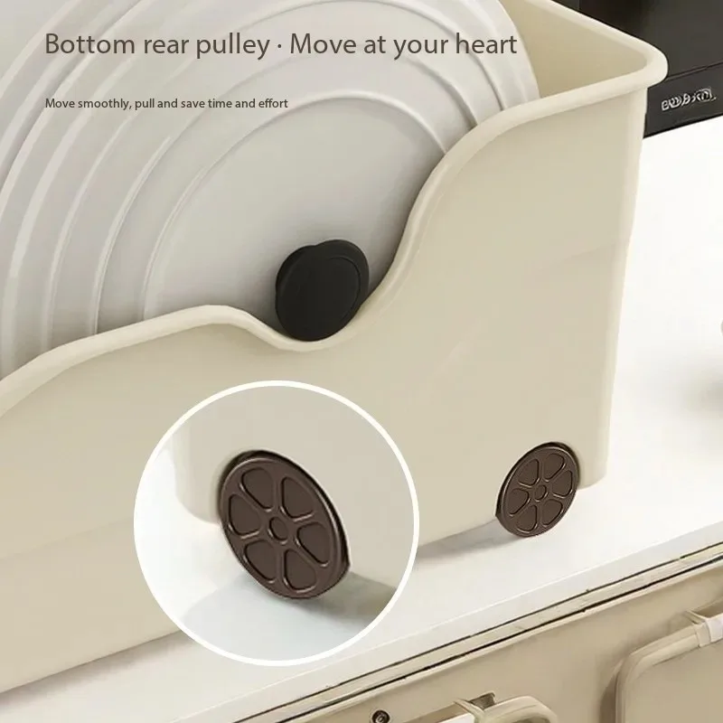 Kitchen Storage Box with Pulley Space Saving Pantry Organization for Pantry Cabinet Seasoning Bottles Home Sundries Sorting Box
