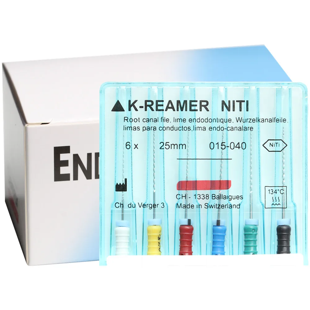 10 Packs Dental K-REAMERS NITIFLEX FILE 21/25mm 15-40 NiTi Flexible Endo Root Canal Files Hand Use Endodontic Dentistry Products 6