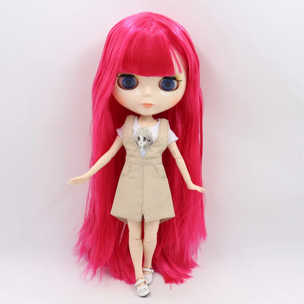 ICY DBS Blyth doll 1/6 BJD Customized nude joint body with white skin, glossy face,blue background is matte face girl gift, toy 4