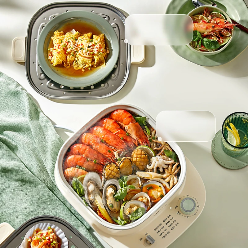 Electric Steamer Multi-Functional Timing Double Layer Steam Pot Breakfast Machine Steamed Vegetables Capacity Egg Steamer