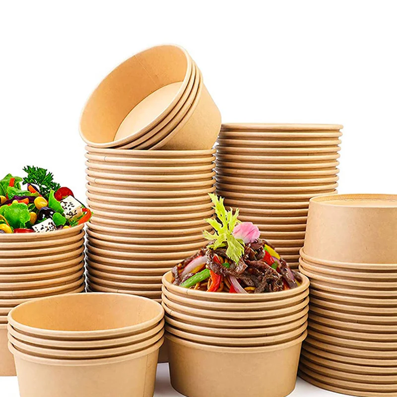 20Pcs Disposable Round Paper Lunch Box with Lid, Eco-Friendly Bento Food Storage Contai... - SKU RPLB1614 - UGI Packaging