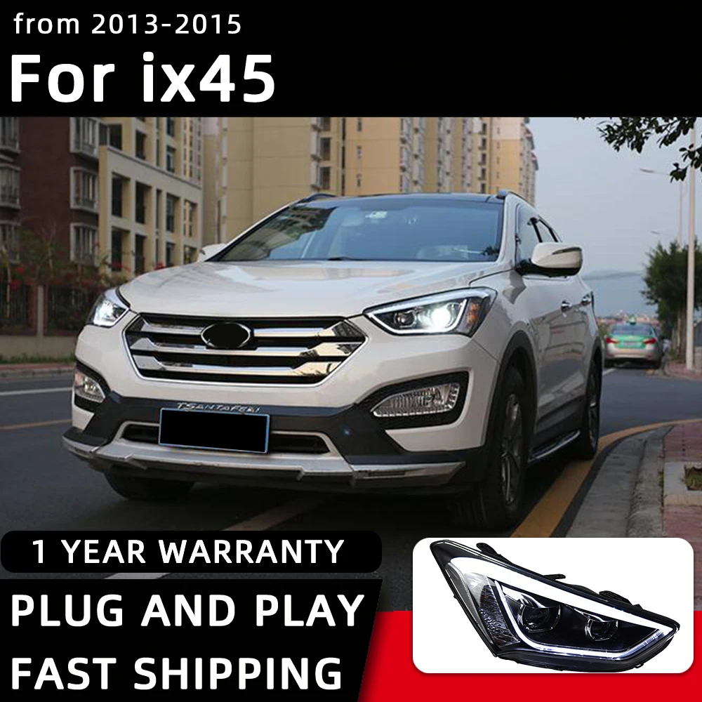 

Car Styling Headlights for Hyundai ix45 Santa fe Santafe LED Headlight 2013-2017 Head Lamp DRL Signal Projector Lens Automotive