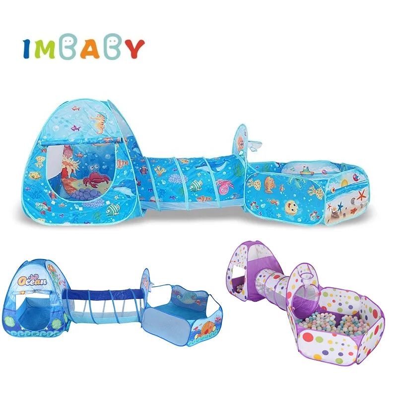 Imbaby 3 In 1 Box Per Bambini Per Bambini Indoor Toddler Pieghevole Parco Giochi Portatile Per Bambini Tenda Da Giardino Tunnel Senza Palla