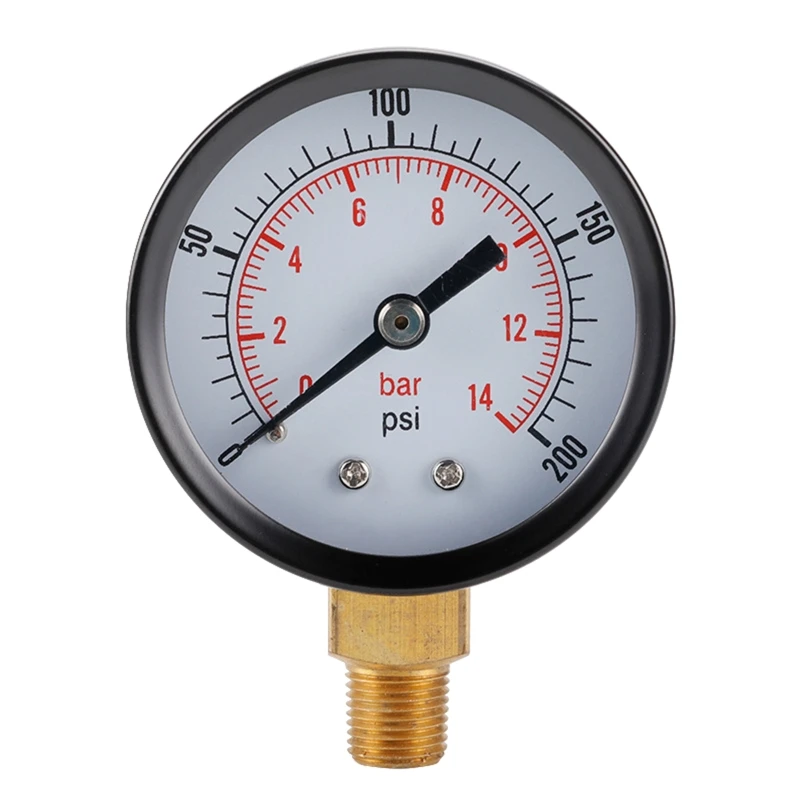 Dual Scale Small Pressure Gauge 1/8 Npt Thread Range 0200psi/ 014bar